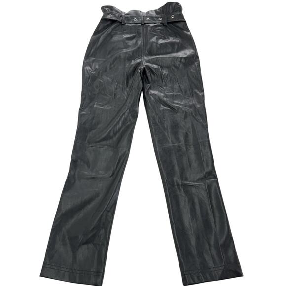BlankNYC Pants Womens 24 Faux Leather Joggers High Rise Slit Leg Belted Moto - Picture 5 of 10